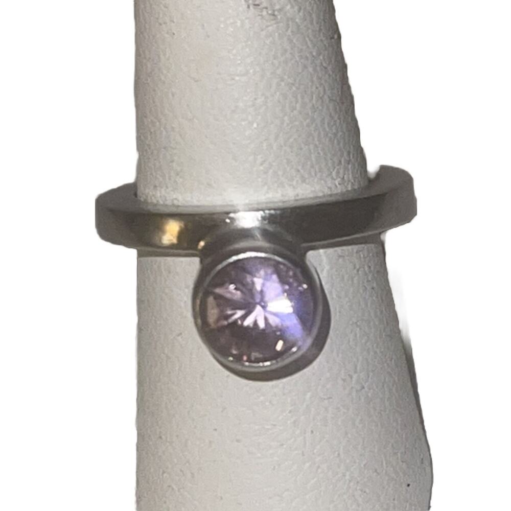 Sterling Silver FURLA Modernest Ring Pink Crystal Fully Marked Size 7